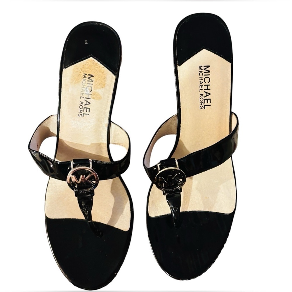 Michael Kors Black Palm Beach Wedge Shoes